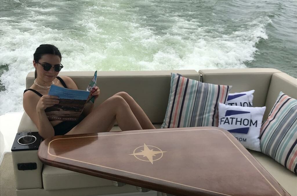 reading on a boat